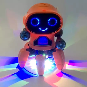 ربات کنترلی شش پا موزیکال و رقصنده نارنجی Dancing ROBOT on remote control RC music light orange -اسباب بازی